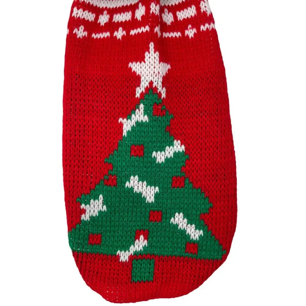 Pet Dog Sweater Knit Christmas Tree With Bone Ornaments Size Small New W/O Tags